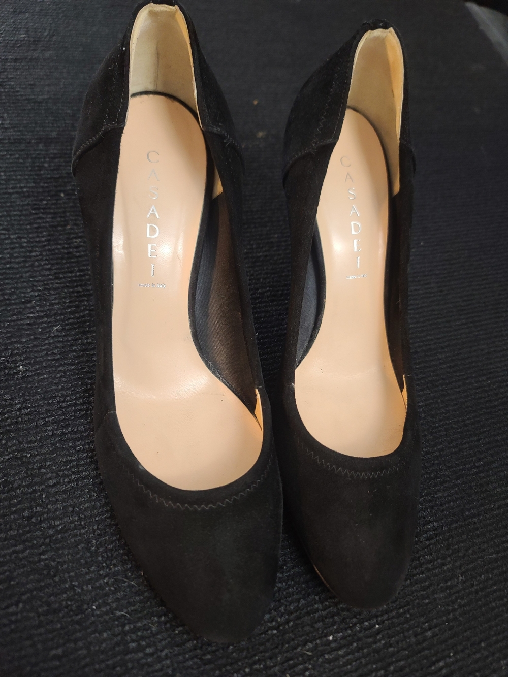 Casadei Black Suede Women's Pumps